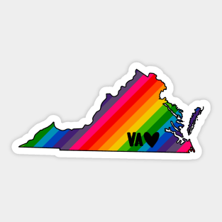 USA States: Virginia (rainbow) Sticker